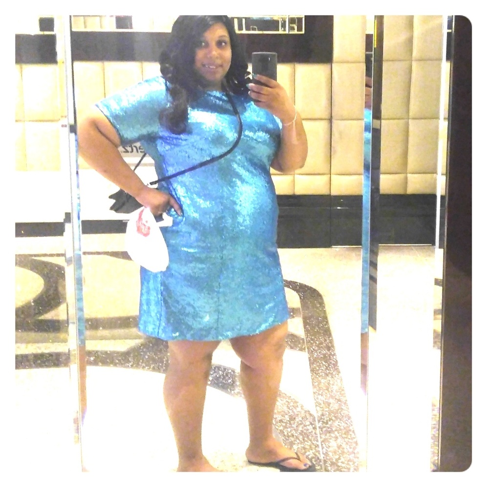 Turquoise Sequins Dress